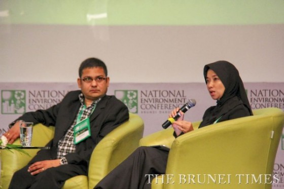 Vinod Kesava, executive director and chief operating officer of environmental consultancy firm The GreenAsia Group (L) during the first session of the 7th National Environment Conference yesterday titled ‘Bandar Seri Begawan as a model Eco-Smart City'. Pic: BT/Aaron Wong 